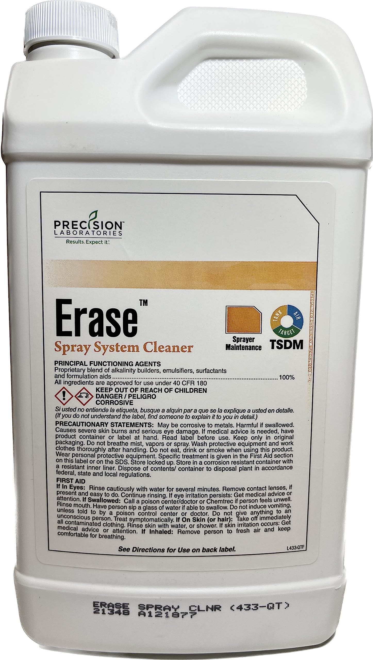 Amazon.com: Erase (32 fl. oz. / 1 Quart) by Percision Labs - Spray Tank  Cleaner for Cleaning All Chemical Solution Residue - Spray Tank Cleaner for  Gardening and Lawn : Patio, Lawn & Garden