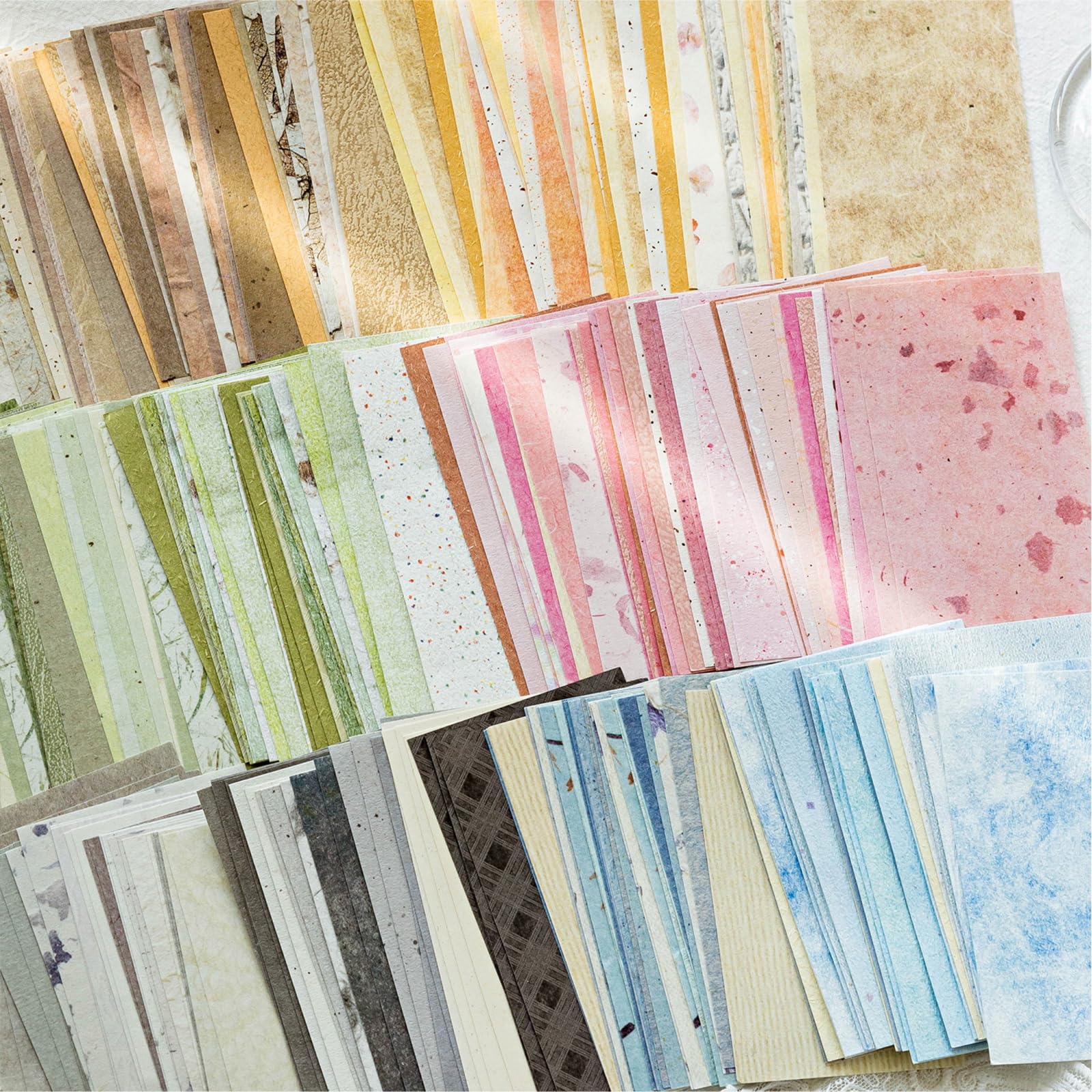 300 szt. papieru do scrapbookingu, teksturowane i drukowane, różne zestawy, specjalne karty, papier, mieszany, do scrapbookingu, dziennika, dziennika, planera, kolaży, 10 x 6 cm, 300 szt