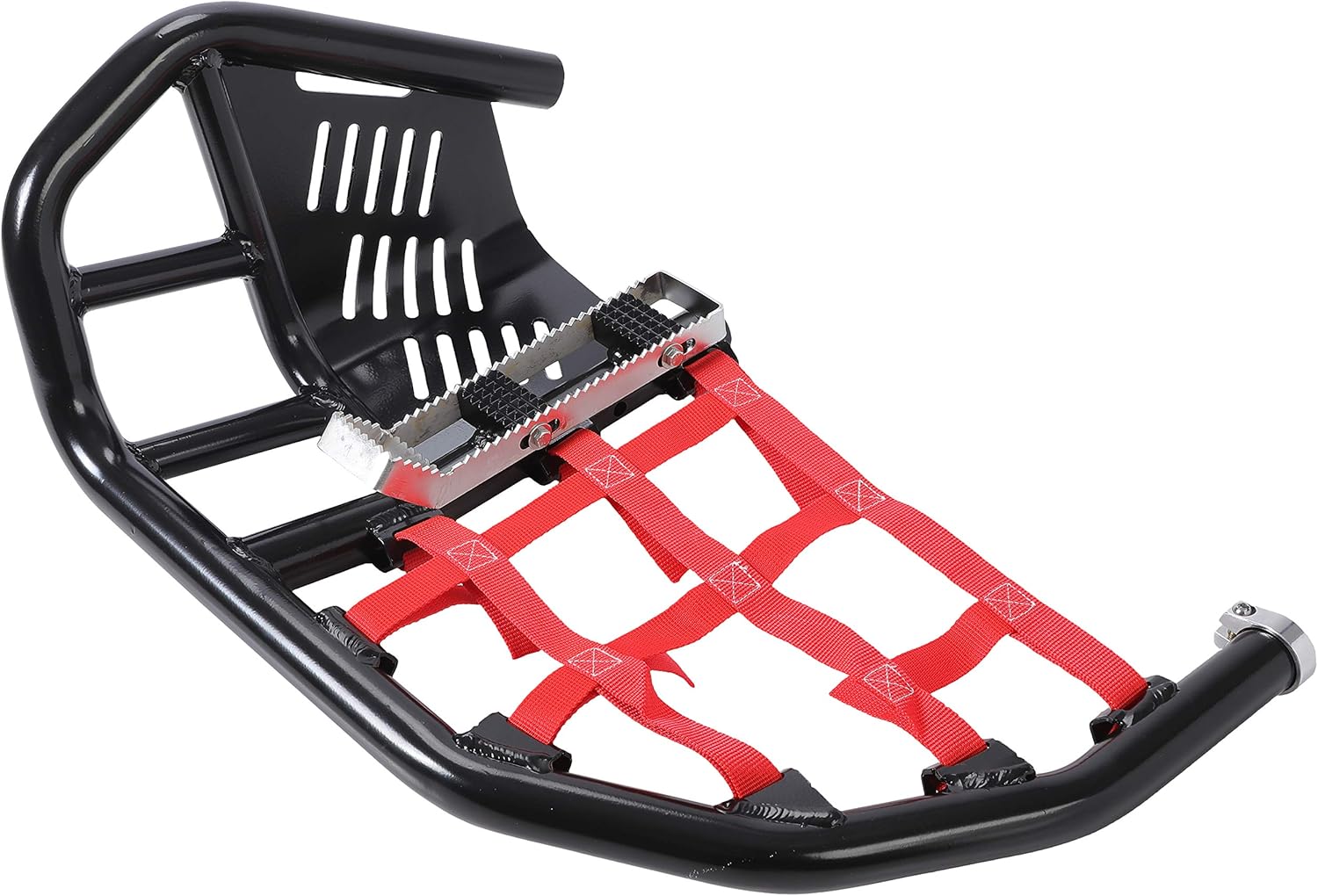 HECASA Nerf Bars Foot Pegs Heel Guards Compatible with All Years Honda TRX 450R 450ER Heel Guards Side Steps (Black Nerfs + Red Nets)