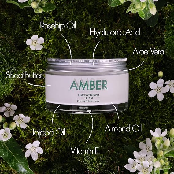 Laboratory Perfumes Amber Body Cream | Rich & Luxurious Hydration | Infused with Amber Fragrance | Moisturising Shea Butter, Jojoba Oil, Rosehip Oil & Vitamin E (200ml)
