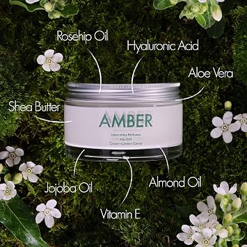 Laboratory Perfumes Amber Body Cream | Rich & Luxurious Hydration | Infused with Amber Fragrance | Moisturising Shea Butter, Jojoba Oil, Rosehip Oil & Vitamin E (200ml)
