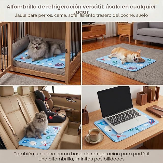Foto 7 de 7 de AHYDFSR Alfombra Refrescante para Perro Gato,Mascotas Alfombrilla Autoenfriante,Camas refrescante…
