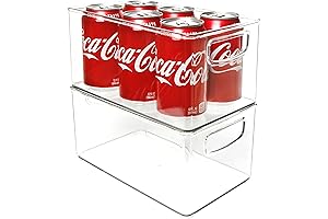 Youngever 10" Stackable Clear Plastic Storage Bins - 2-Pack