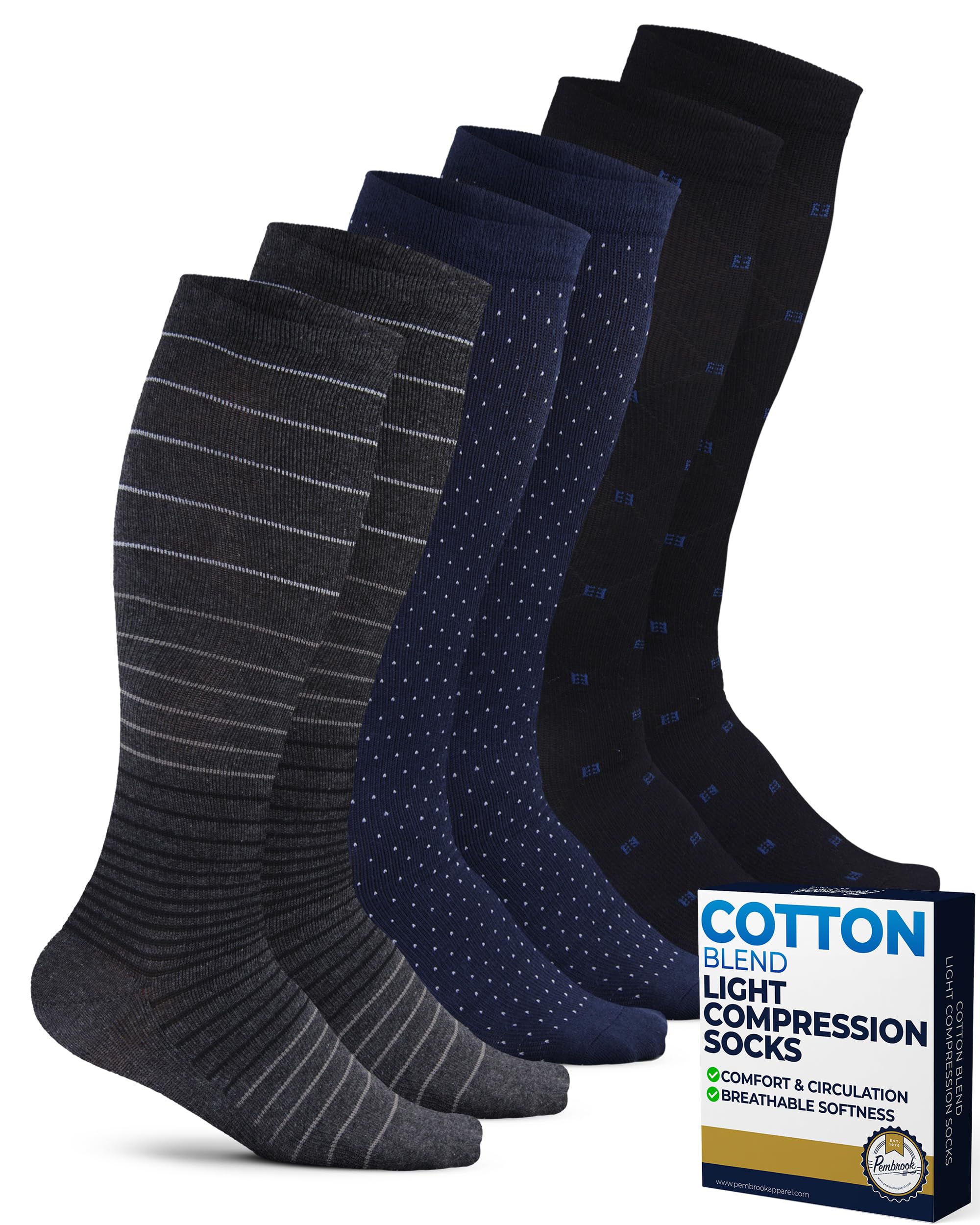 Pembrook Cotton Light Men’s Compression Socks - Compression Socks | Mubboo