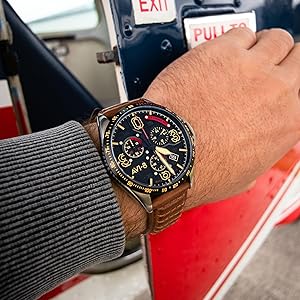 Amazon.com: AVI-8 Mens 43mm P-51 Mustang Blakeslee Chronograph