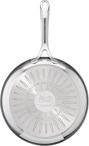 Tefal E304S3.JO7 Jamie Oliver Cook's Direct 3-Piece Frying Pan Set, 20, 24, 28 cm, Suitable for Induction, Dishwasher Safe, Thermo-Signal, Stainless Steel - 5