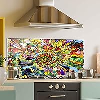 Vista 5 de Protector contra salpicaduras de vidrio templado para cocina, cubierta trasera de estufa, salpicadero de estufa, tabla de cortar, azulejos