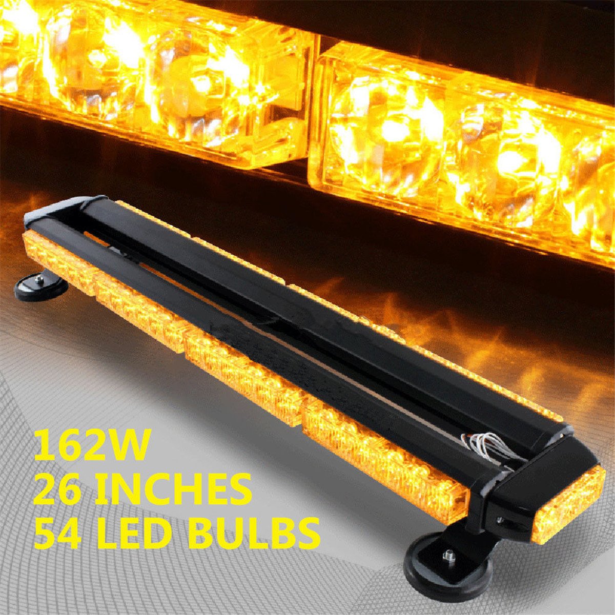 BININBOX 54 LED 7 trybów dwustronny doradca ruchu drogowego ostrzeżenie w nagłych wypadkach pojazd światło stroboskopowe miganie lampa ostrzegawcza zestaw barowy furgonetka ciężarówka 12 V (żółty)