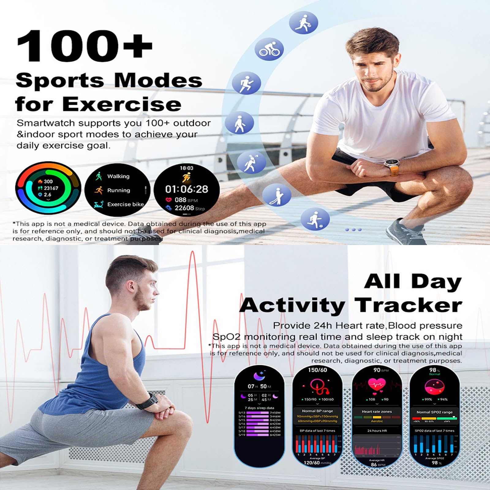 Orologio Sportivo Da Uomo Multifunzione, Impermeabile, Con Chiamata Bluetooth E Sveglia 1.43" Orologi Modalità Sportive Pressione Sanguigna Sonno Contapassi Impermeabile IP68