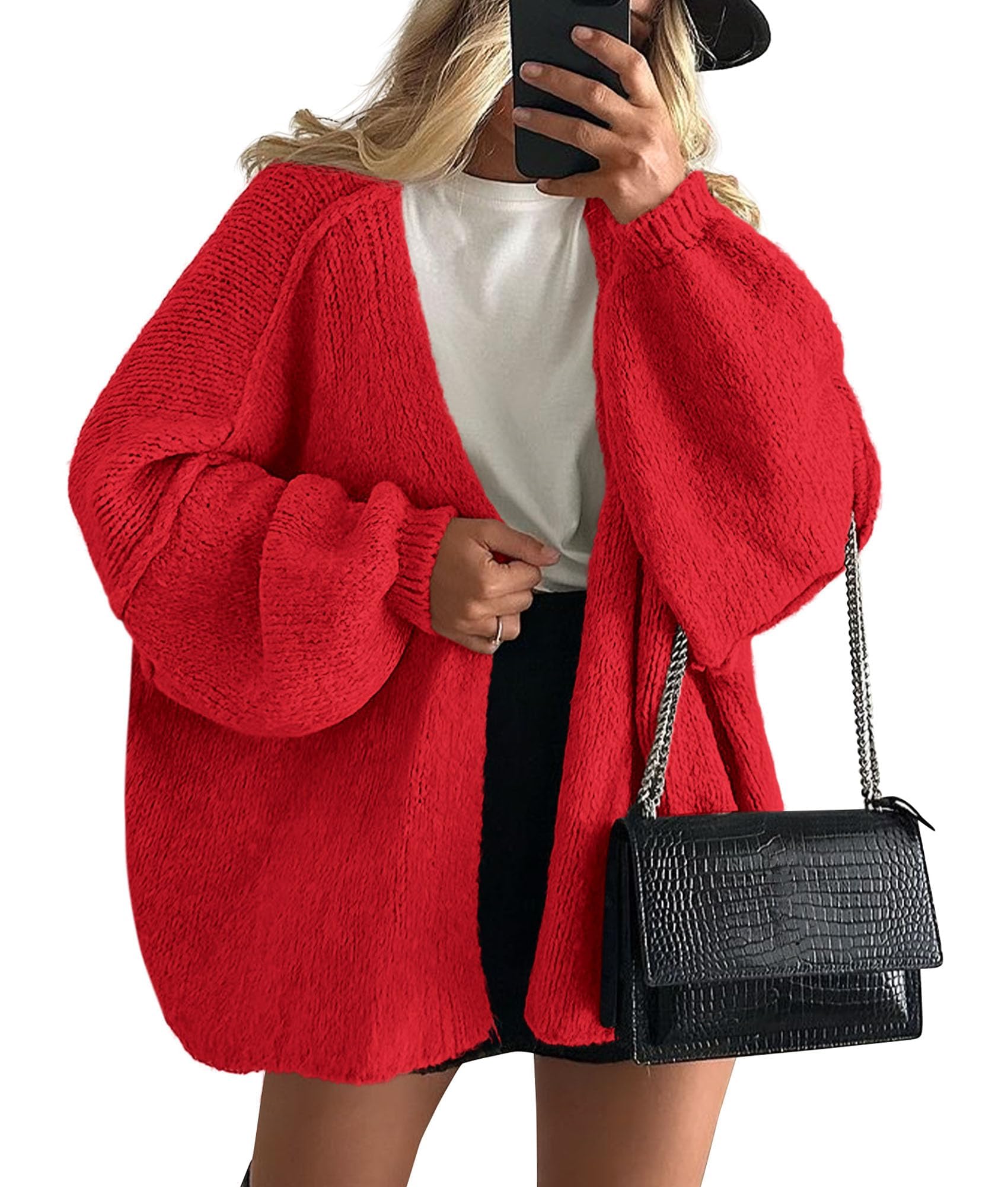 PRETTYGARDEN Womens Open Front Oversized Cardigan Sweaters