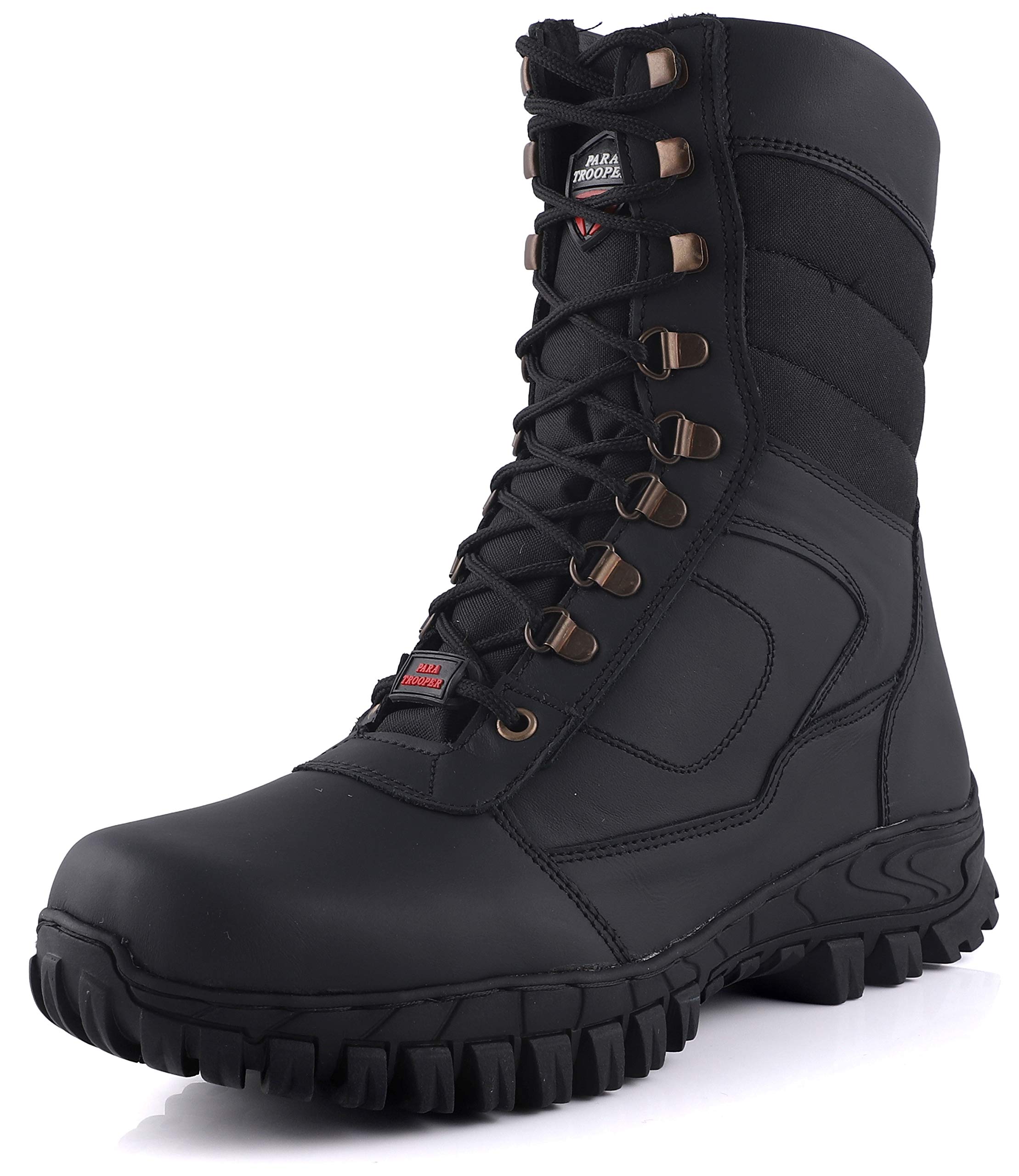 PARA TROOPER Men's Black Leather Tactical Combat Army Boot