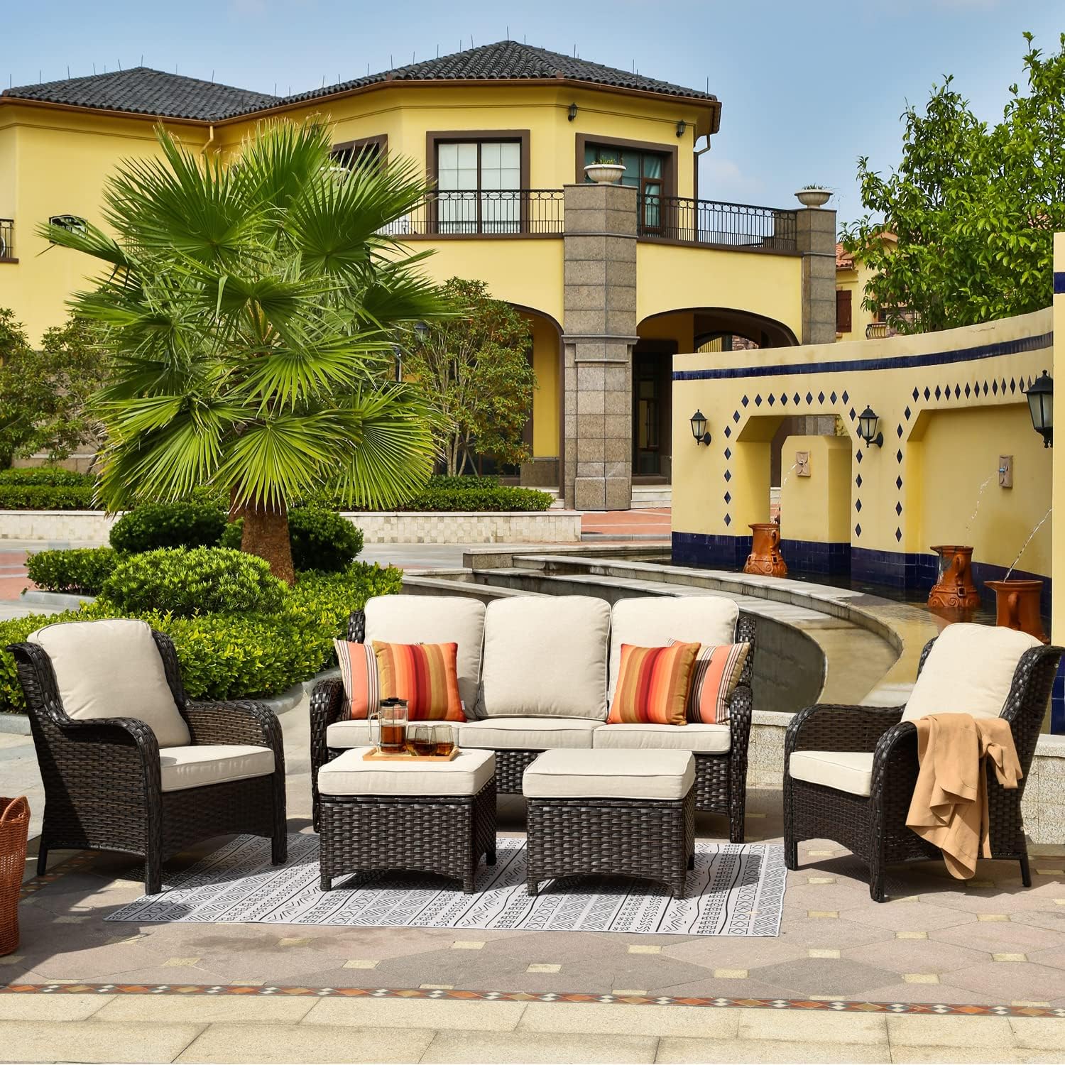 XIZZI Patio Furniture Set Outdoor Conversation Sets 5