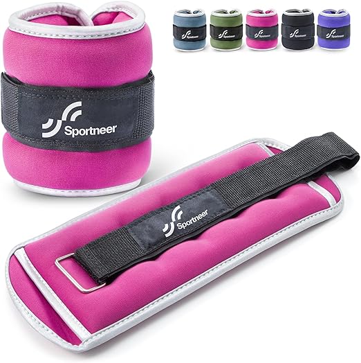 Sportneer Ankle Weights Wrist Weights Pair of 1/2/4/6/10 LBS for Men Women Kids Strength Training Wrist and Ankle Weights Set with Reflective Strips for Dancing Running Walking Fitness Workout Gym