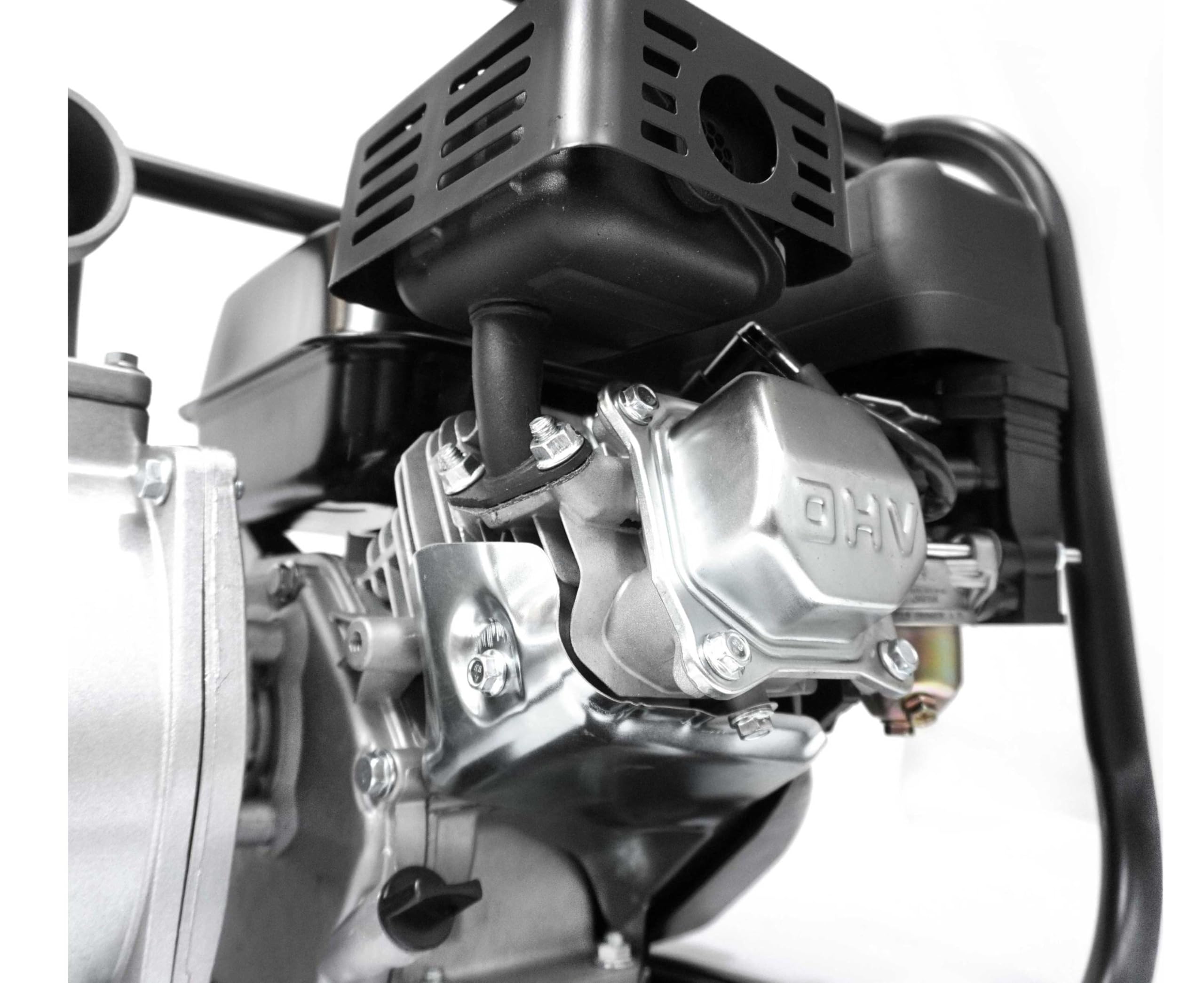 YERD Garten-Wasserpumpe mit 2" Zoll Anschluss, TKB50, 5,5 PS 4-Takt | OHV Motor, 30.000 l/h Födermenge, 30m Förderhöhe, Schlauchanschlüsse 2“