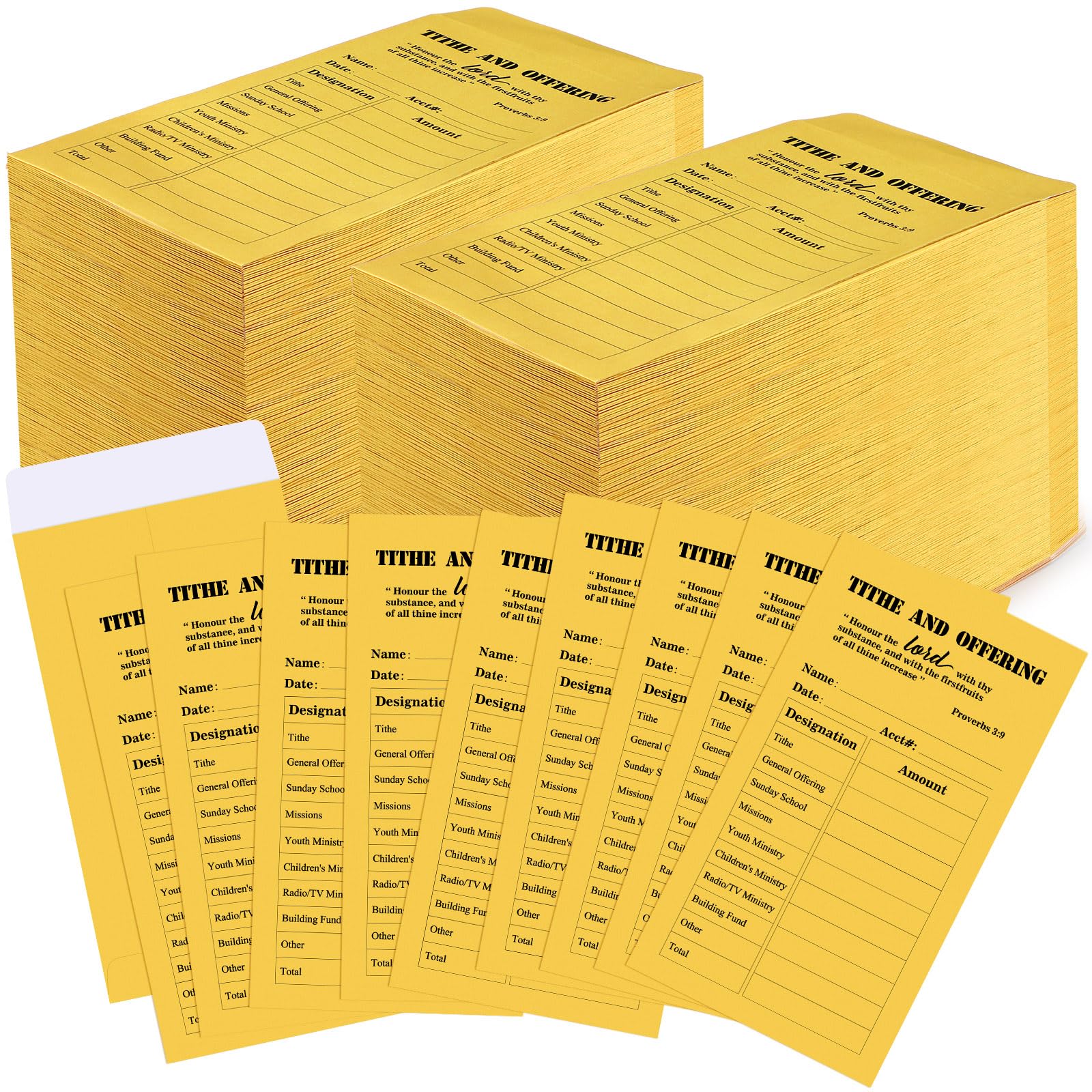 Woanger 1000 Pcs Tithes and Offering Envelopes 6.3 x 3.5 Inches Church Supplies Tithe Envelopes for Saving Money Church Donation Supplies (Classic)