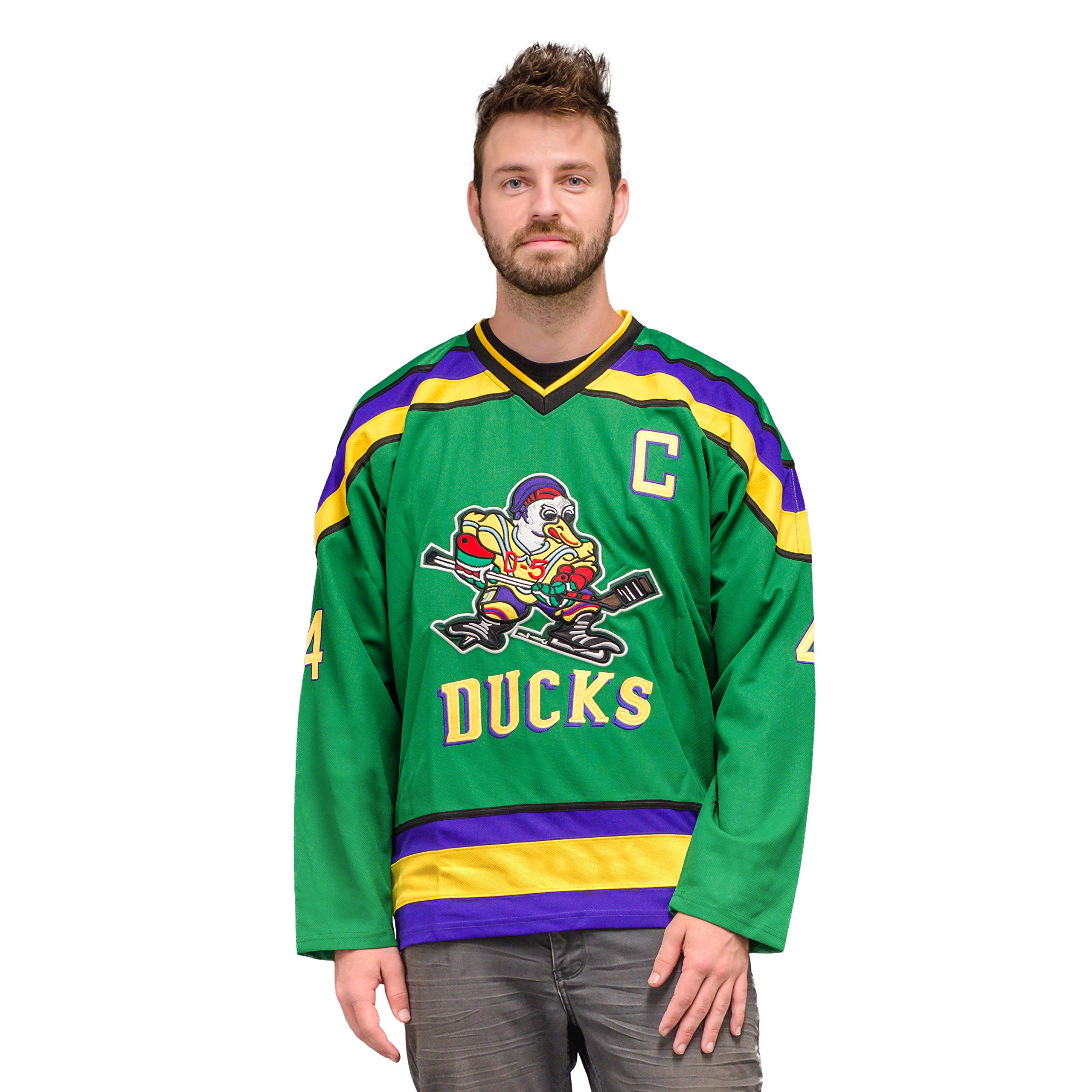 Adult Mighty Ducks Hockey Green Jersey (3X-Large, Bombay #66)
