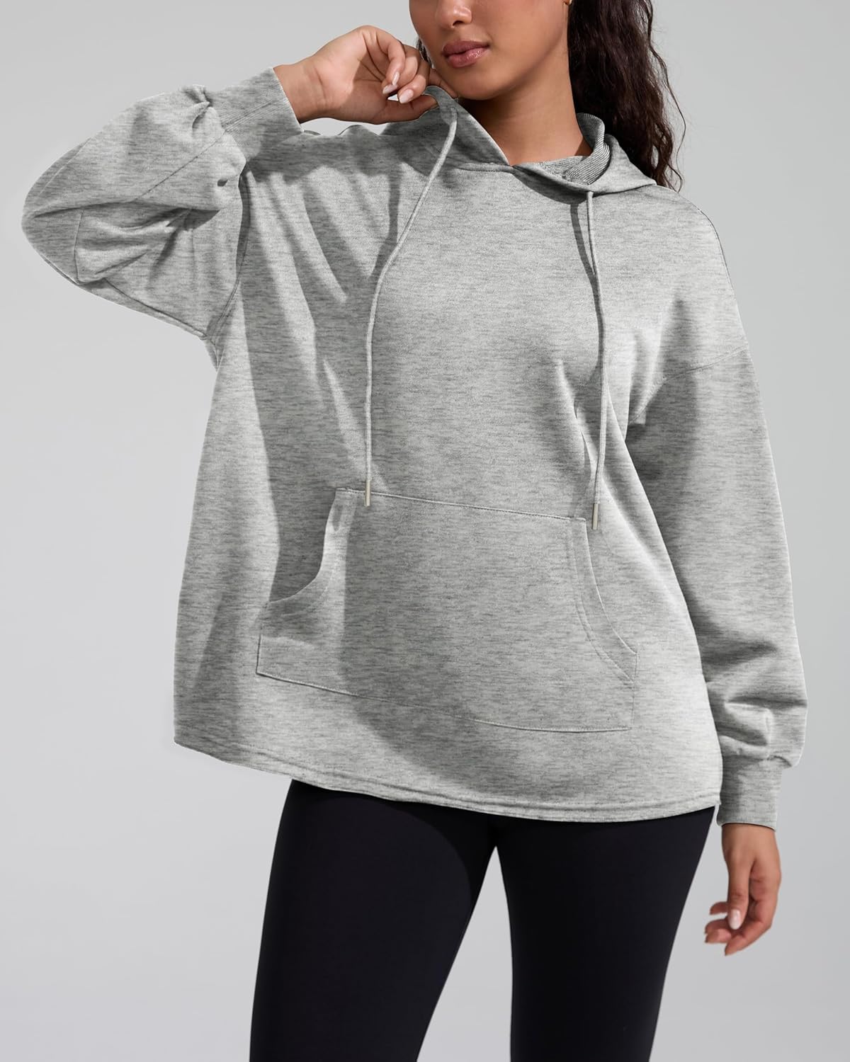 Oversized Hoodies for Women Side Slit Athletic Sweatshirts Lightweight Tunic Pullover with Pocket Workout Gym - Image 2