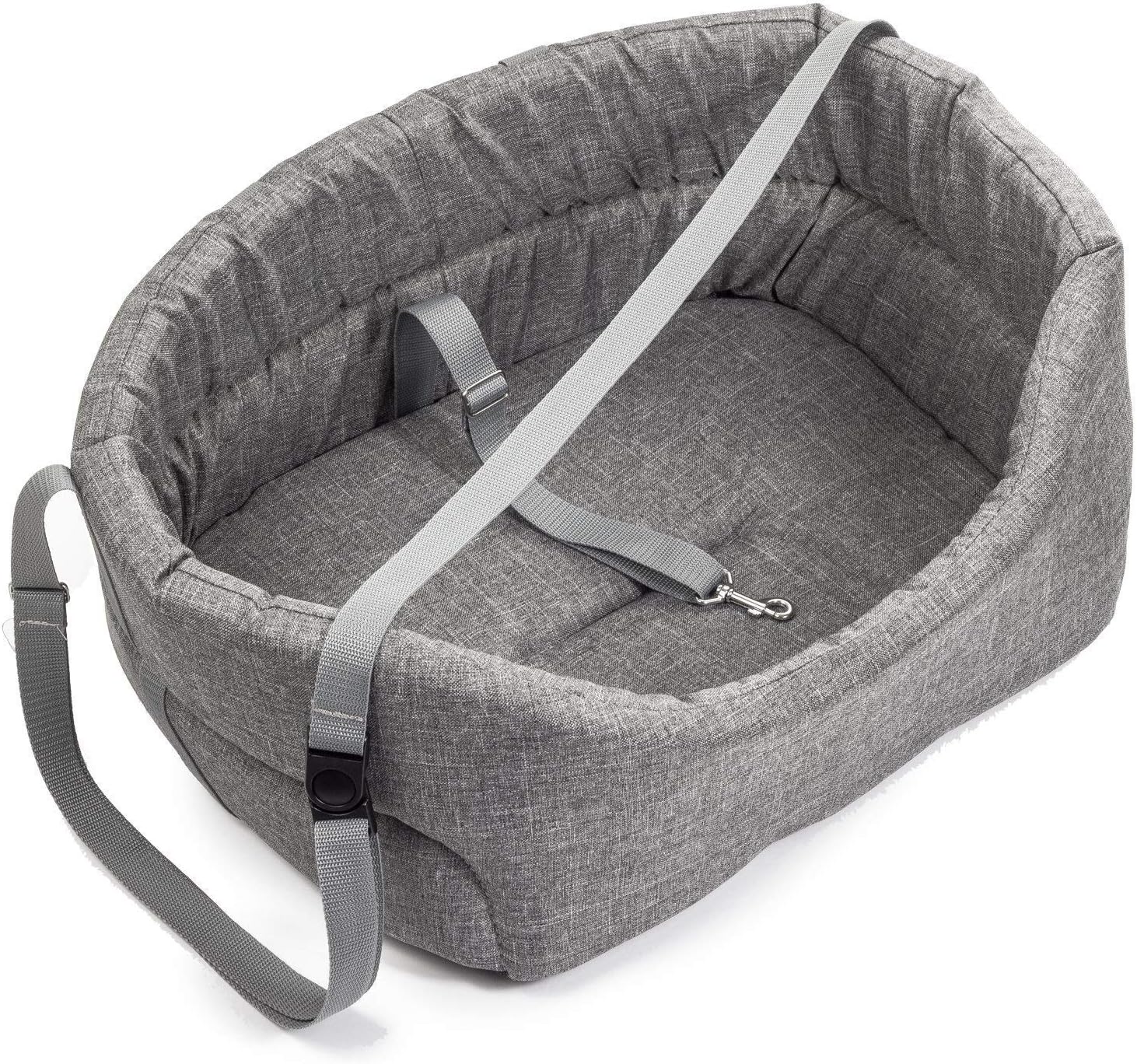 Dog Car Booster Seat Universal Washable | Colour: Grey - Polyester: Imitation of linen | Size: M: 51 cm x 40 cm