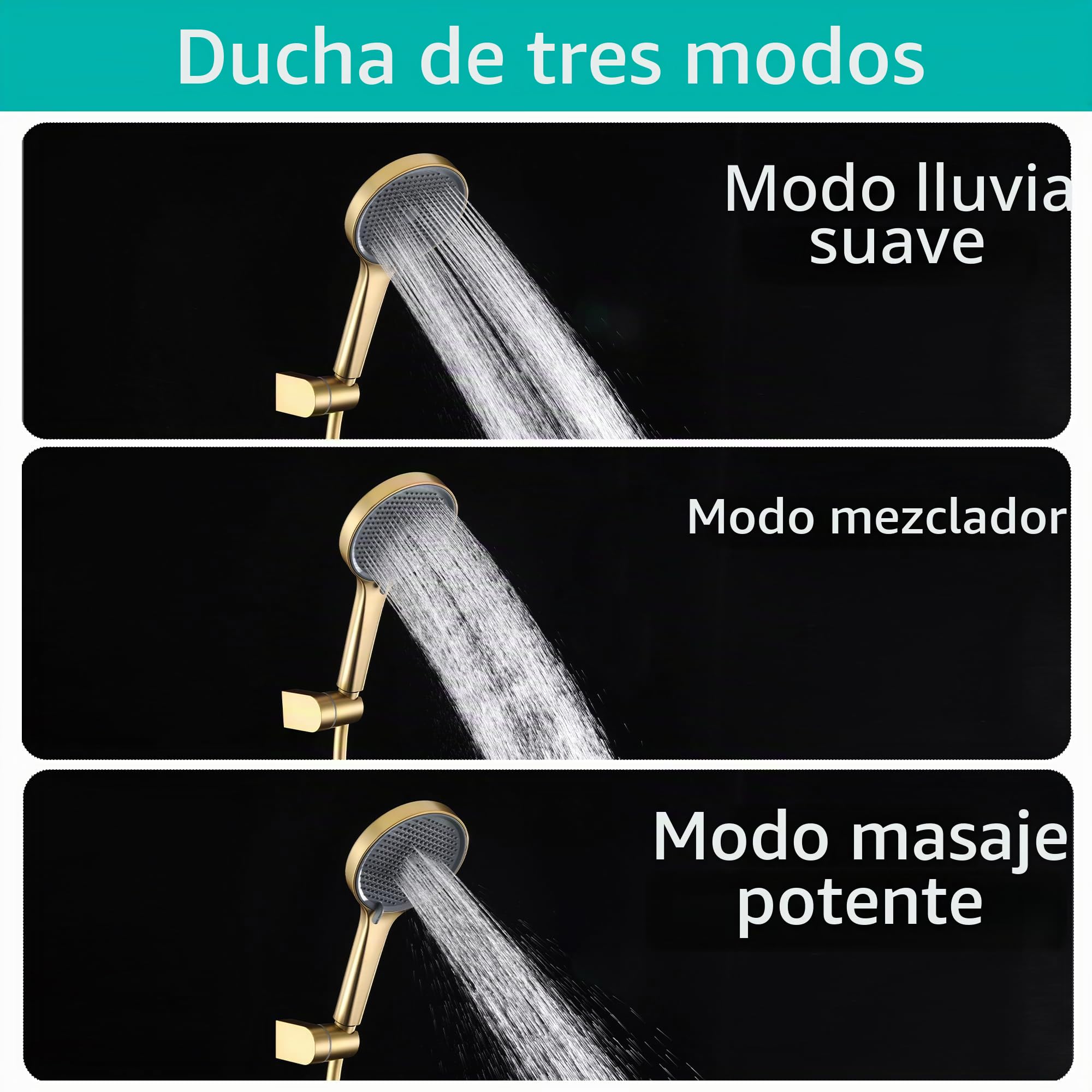 Grifo mezclador termostático dorado con botón de bloqueo de seguridad, barra mezcladora de ducha antiquemaduras de 38 °C, válvula mezcladora de ducha de control de temperatura montada en la