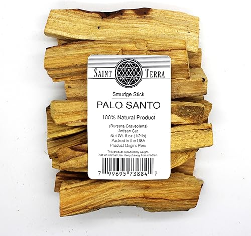 Saint Terra - Palo de madera sagrada de Palo Santo prémium (corte artesanal), 8 onzas