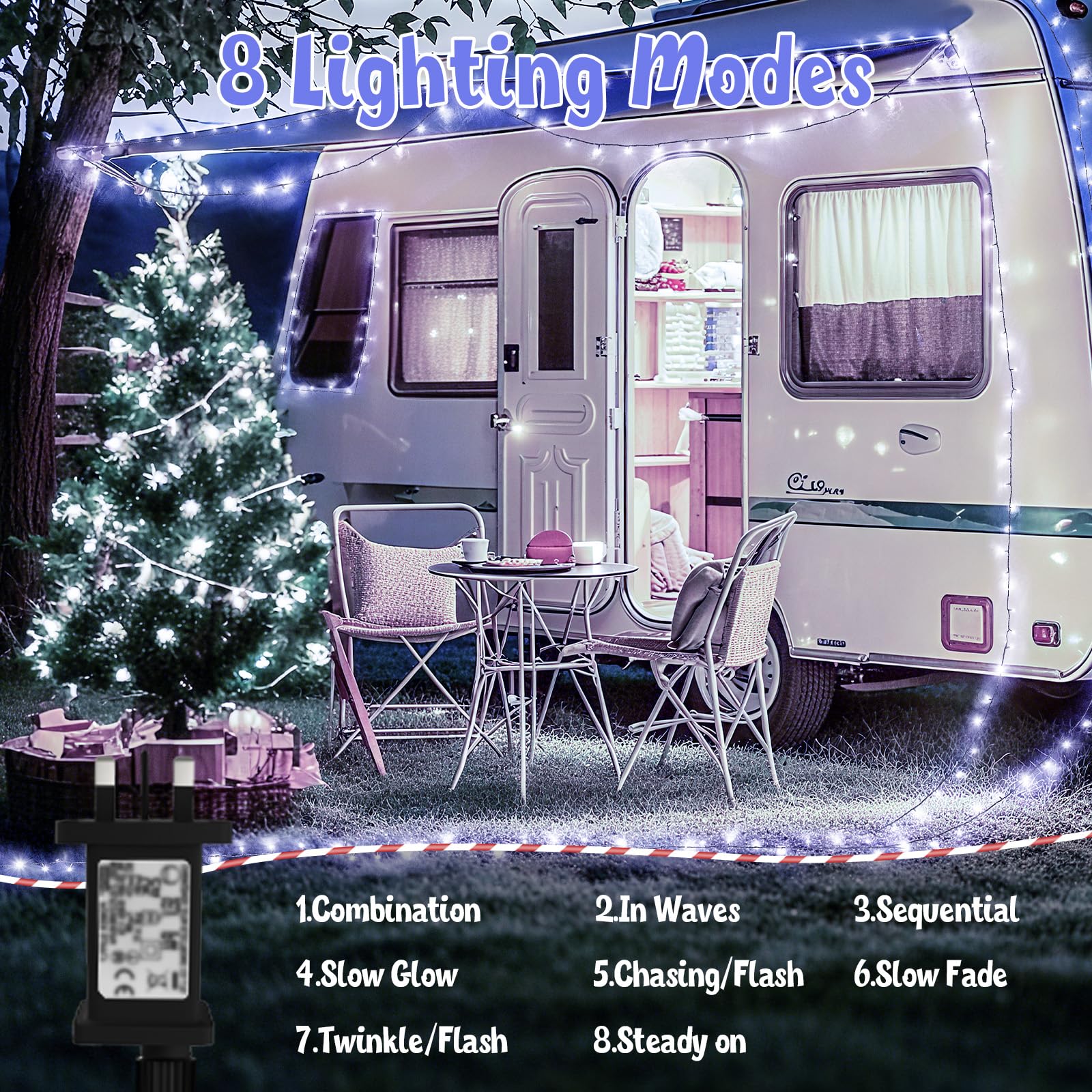 Lincentra Christmas Lights Outdoor Decorations, 40M 400LED Mains Powered Christmas Tree Fairy Lights with 6H Timer - Image 2