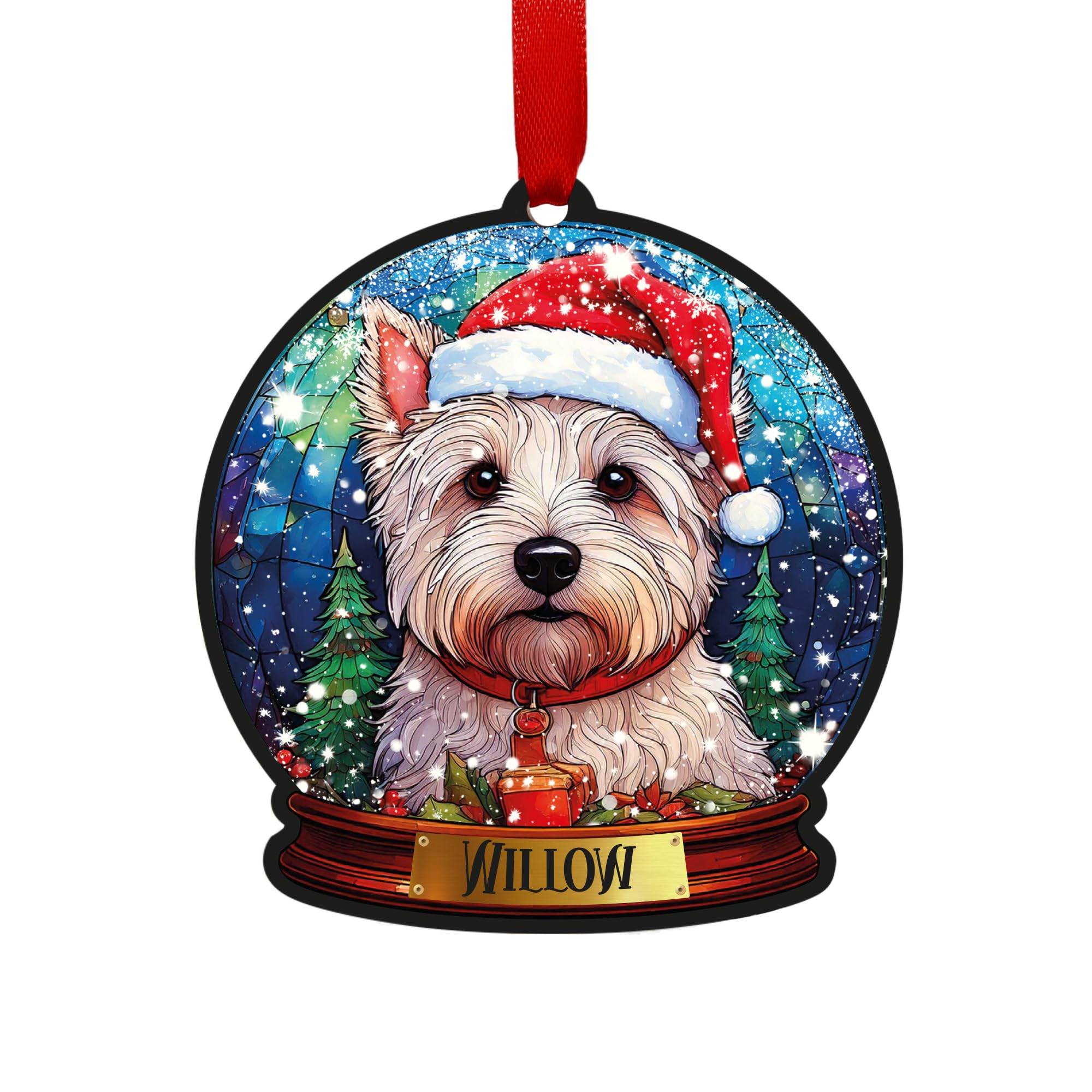 West Highland Terrier Personalised Snow Globe Decoration