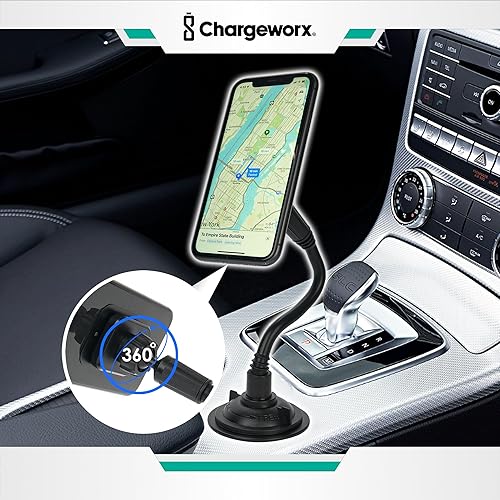Miniatura 3 de CHARGEWORX Soporte magnético para teléfono  Soporte universal para teléfono celular de coche con cuello de cisne ajustable de 360 y base de bloqueo