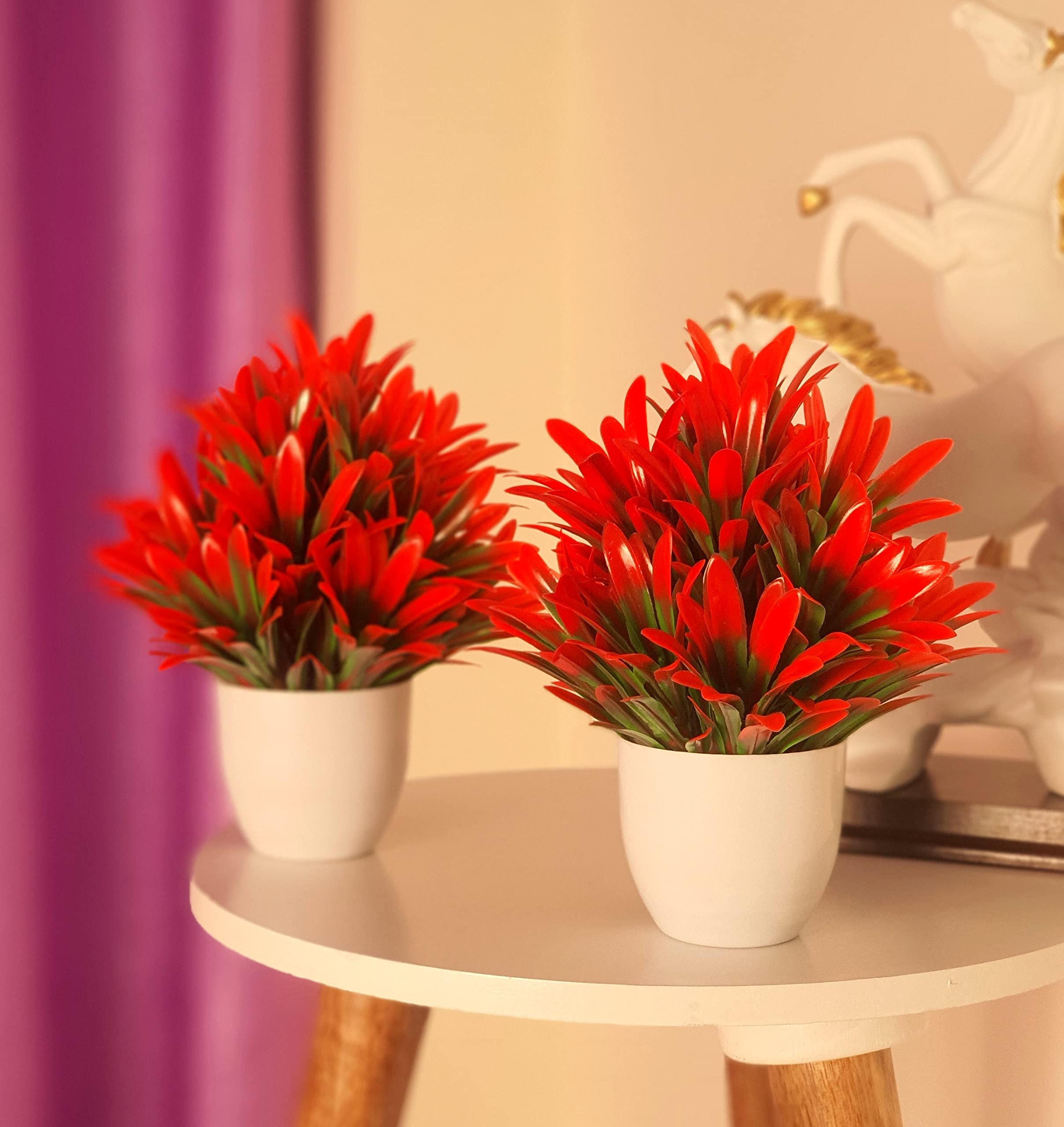 Litleo Set of 2 Artificial Potted Plants Potted Eucalyptus Plant for Home Office or Gift