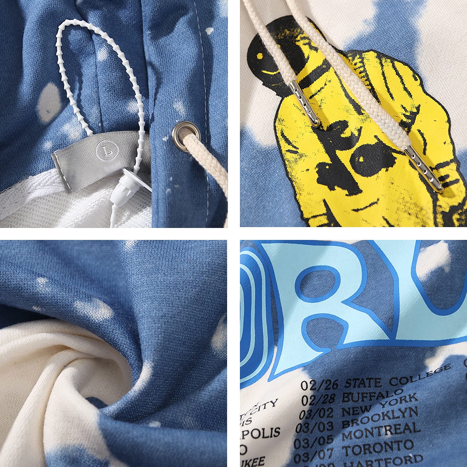G&F Kanye Felpa con Cappuccio Maglione Cotone Hip-Hop Fan Felpa Moda Manica Lunga Maglione