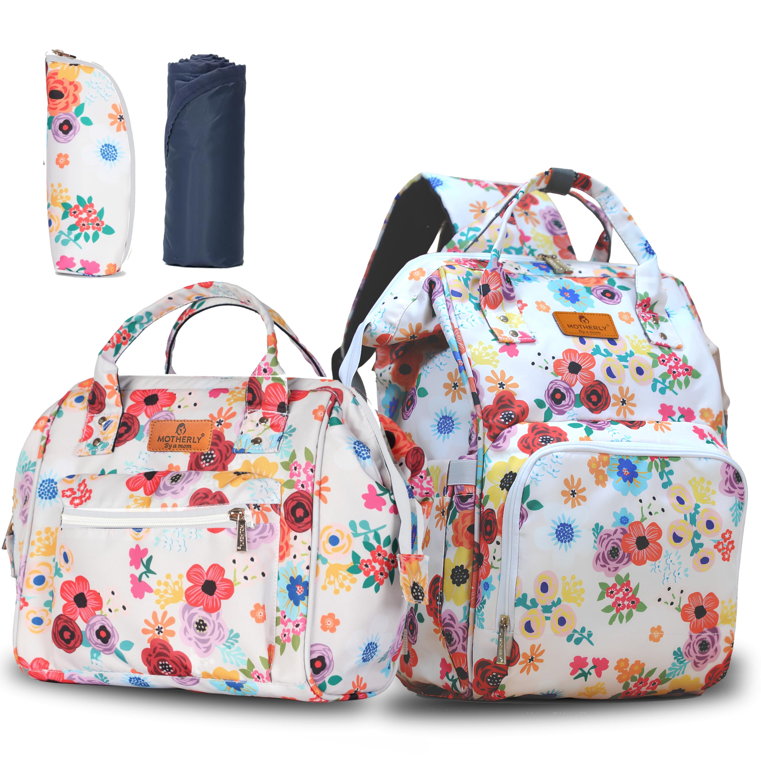 Motherly Elegant and Nano Diaper bag Combo for Mothers for Travel,Maternity Bag for Newborn Baby,Hospital Bag for Moms (Garden Glam)-image-42