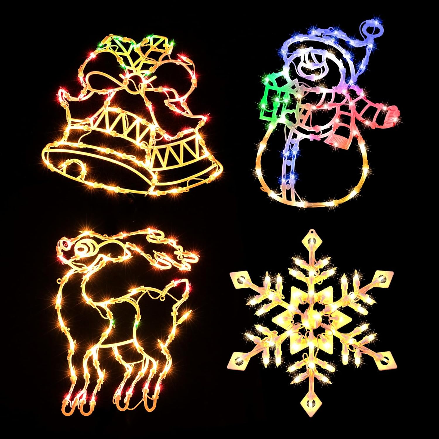 Christmas Window Silhouette Lights Decorations Pack of 4