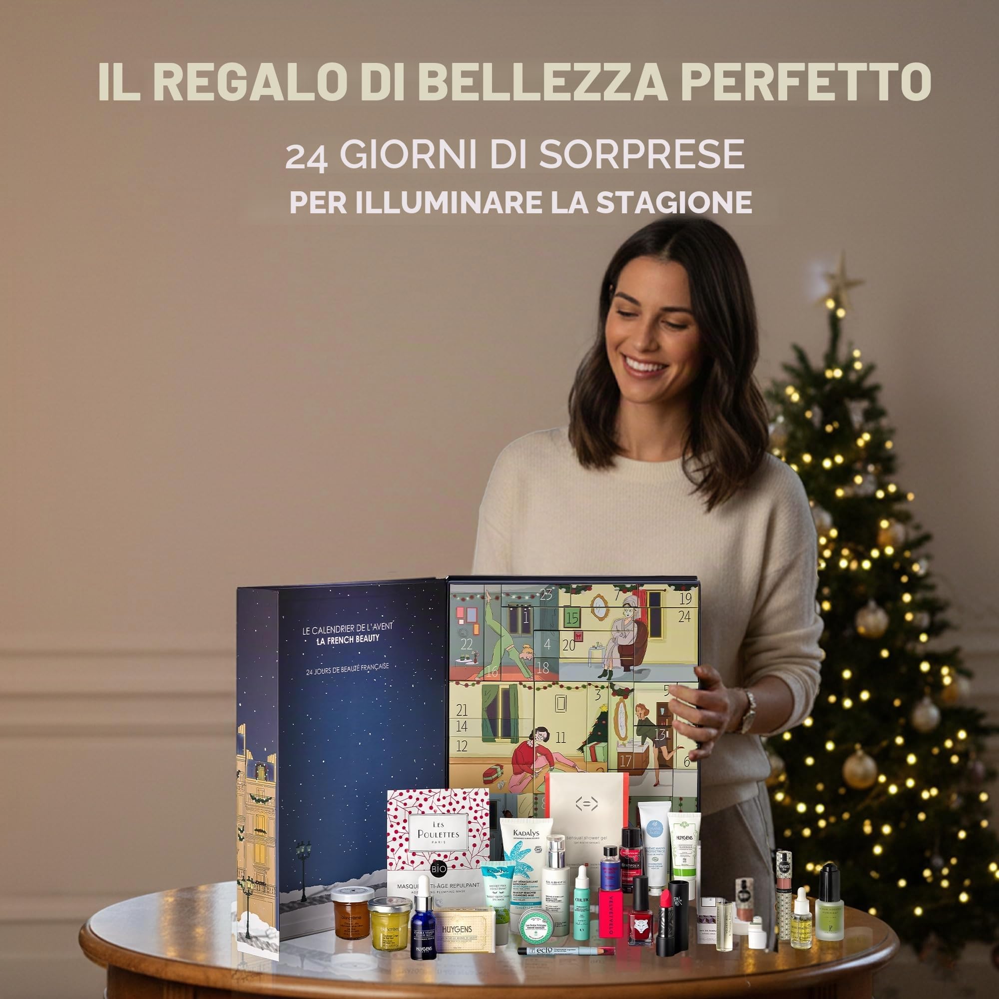 Set regalo di bellezza, 24 prodotti di bellezza francesi per viso, corpo e capelli, profumi e trucco, 20 marchi, prodotto in Francia