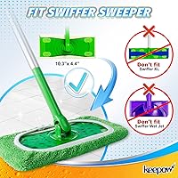 Vista 3 de KEEPOW Almohadillas de microfibra reutilizables para trapeador Swiffer, repuestos de almohadillas húmedas lavables para uso húmedo y seco, paños