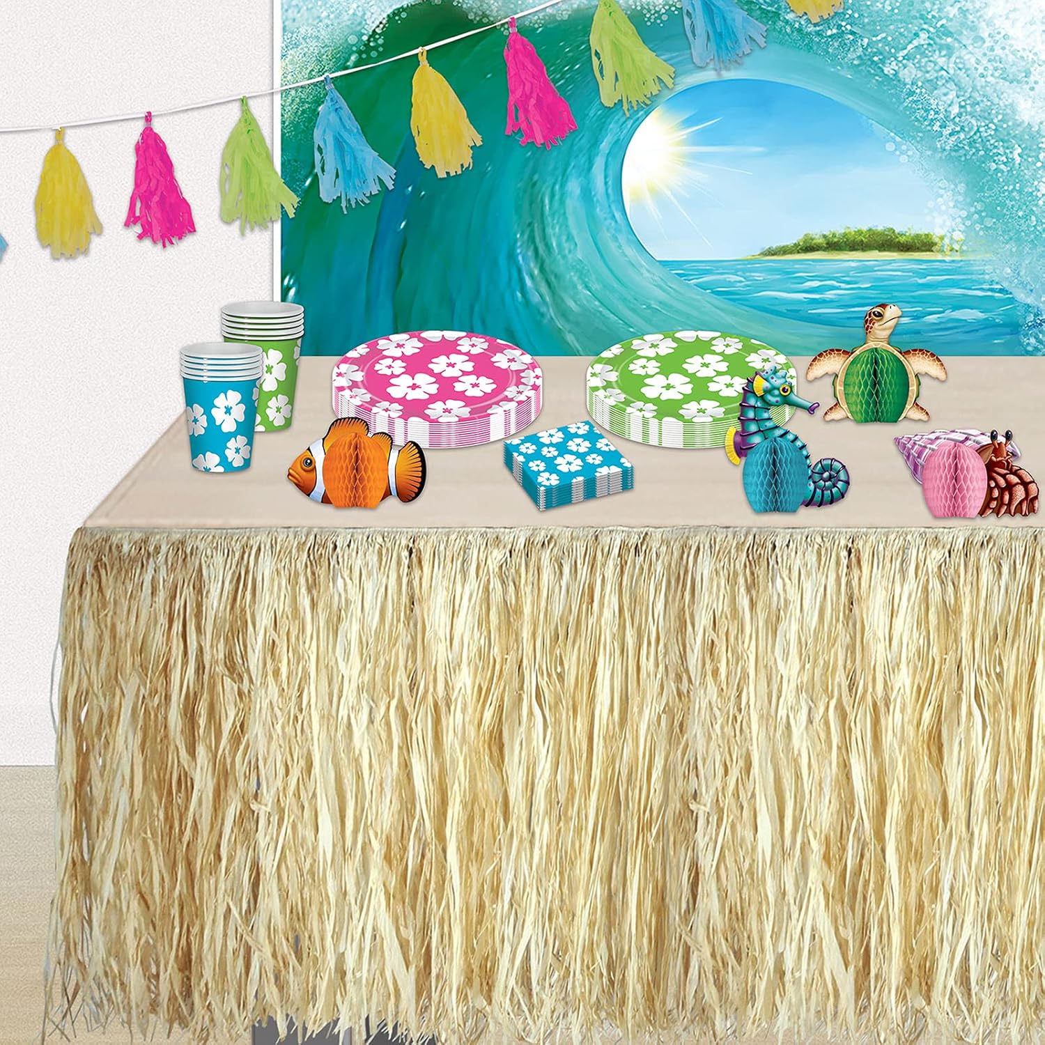 Beistle Ocean Theme Animal Centerpieces for Luau Beach Under The Sea Table Decorations Mermaid Birthday Party Supplies, Multicolored, 12 Piece image 5