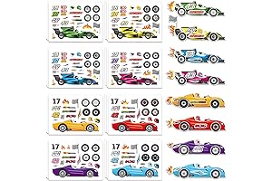 24 Sheets Car Stickers: Race Car Party Favors That'll Fuel Your Child's Imagination