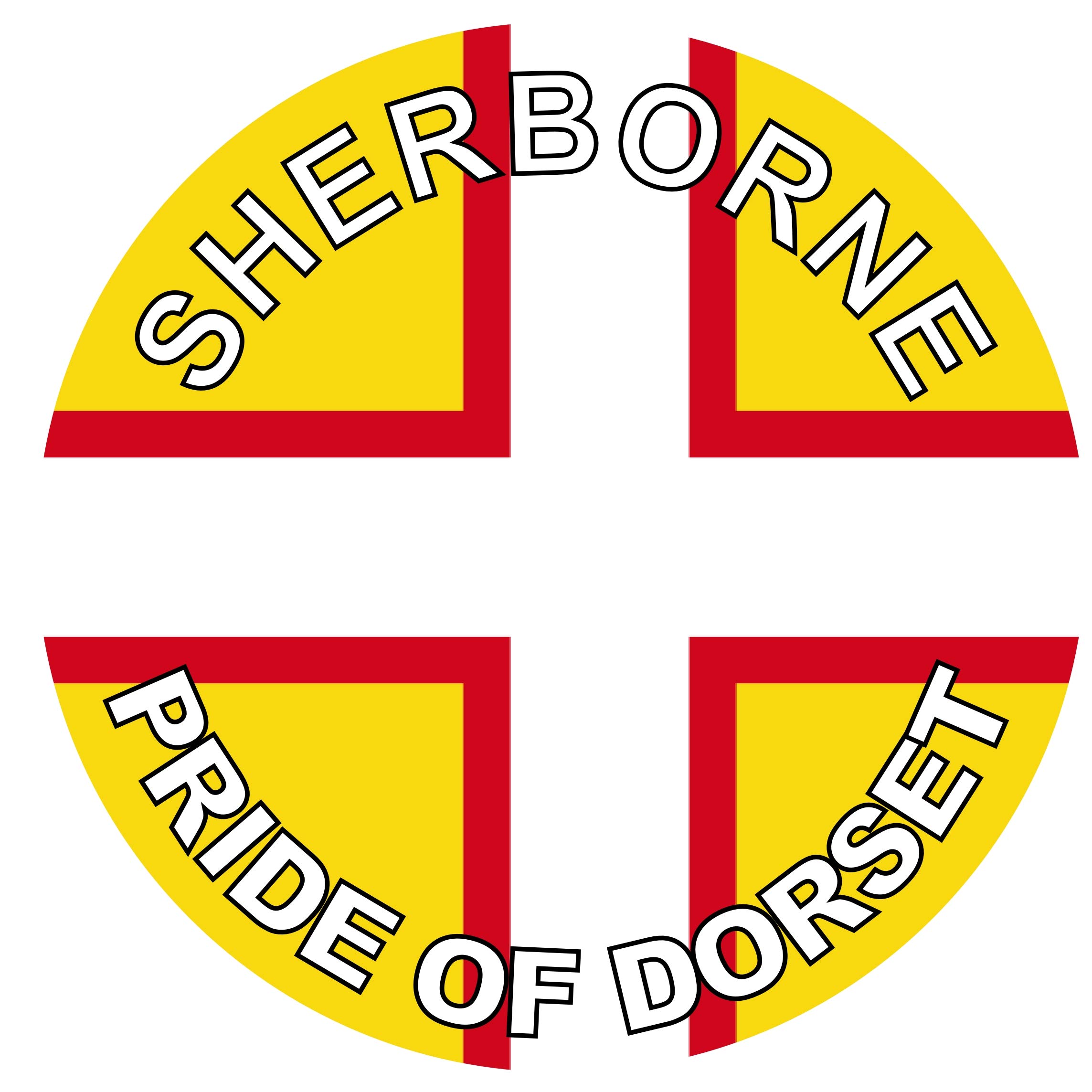 Sherborne - Pride of Dorset - (Two Pack) 80mm Diameter Car Bumper Window Decal Sticker