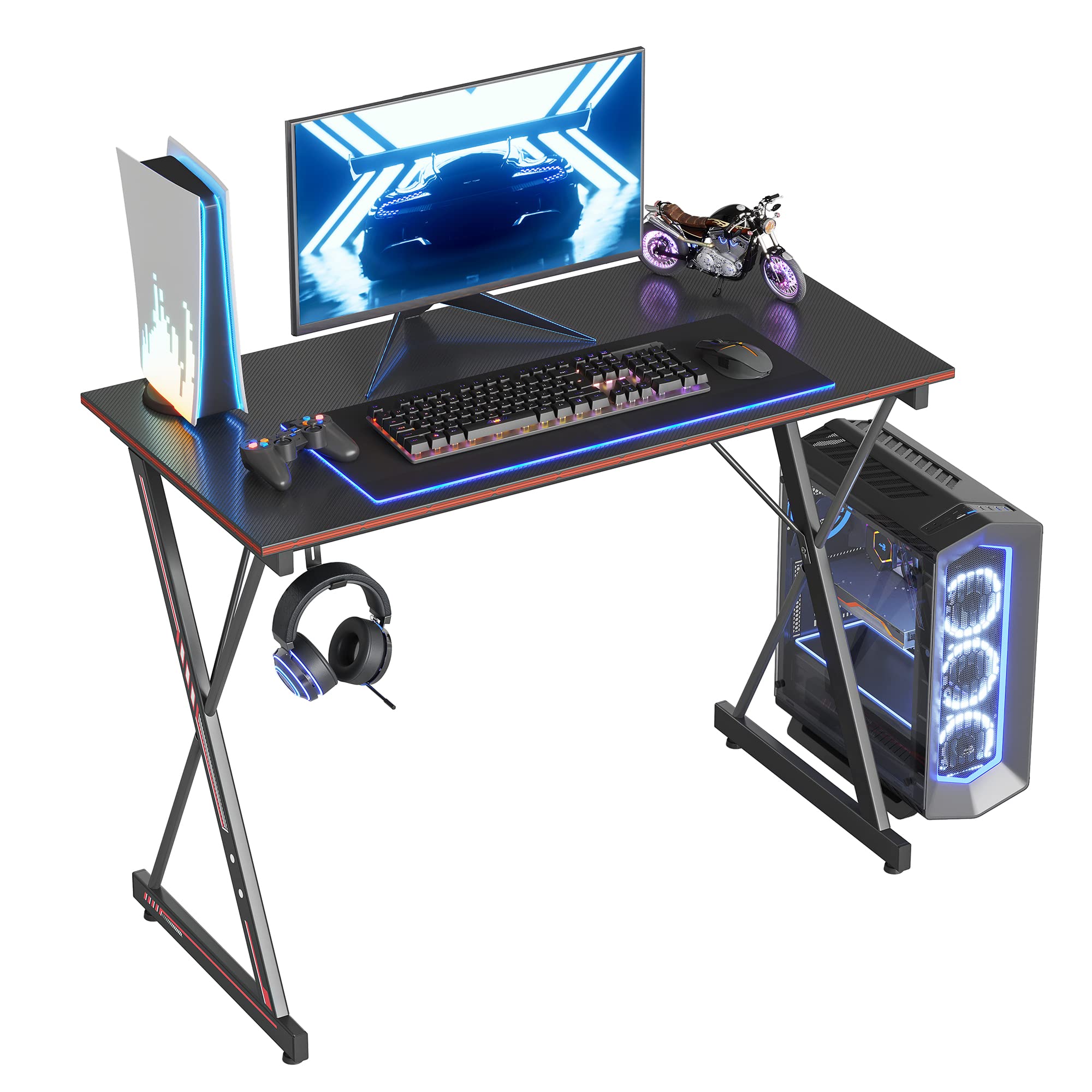 Snapklik.com : CubiCubi Gaming Desk 40 Inch PC Computer Desk, Carbon ...