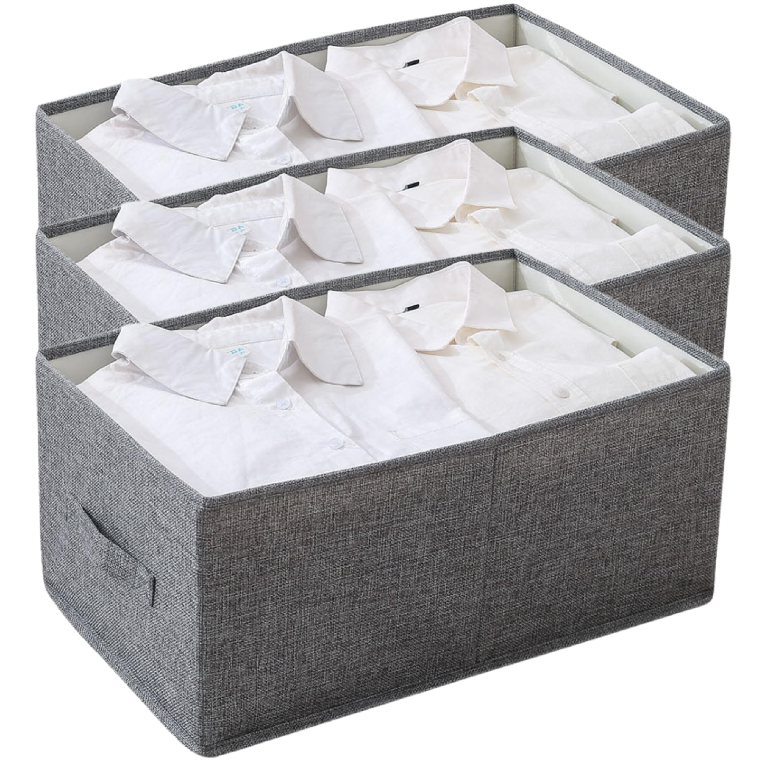 Cajas Organizadoras XL (48x30x20cm) Organizador Armario Ropa – Caja Organizadora - Ideal como Organizador Cajones y Armarios (3ud)