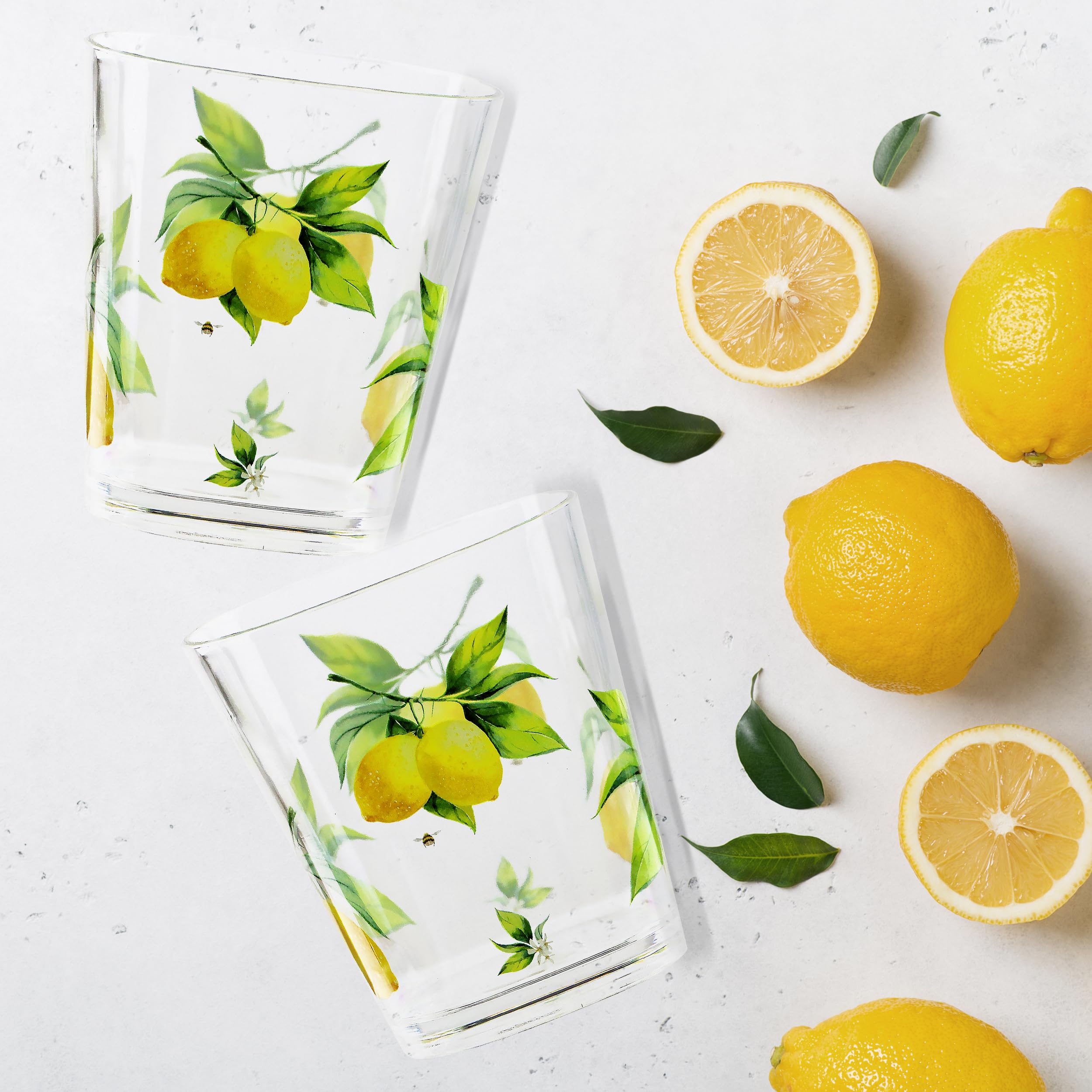 Calypso Lemons Rock Glasses - Set of 6 -6