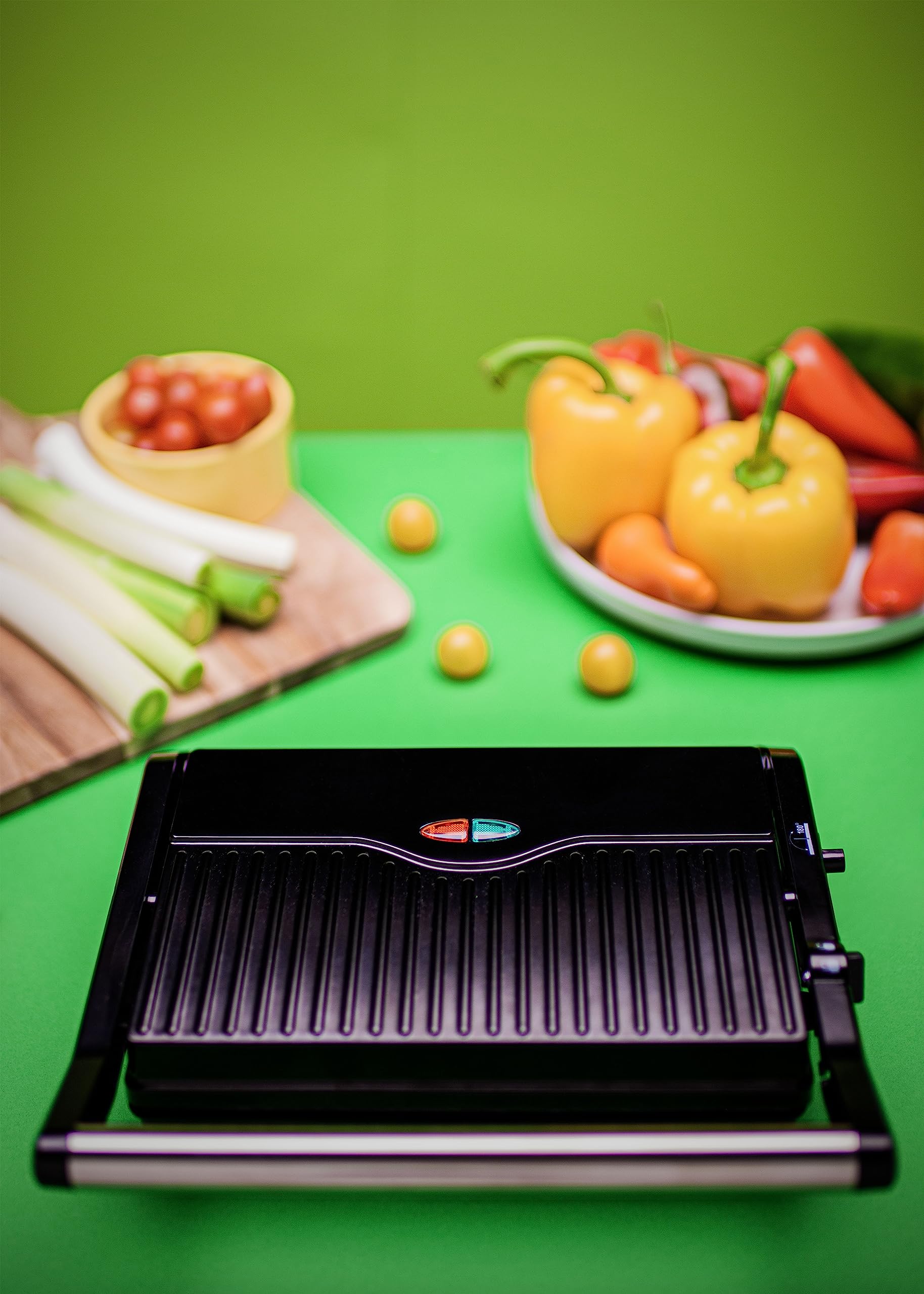 JATA JEGR1107 - Grill Eléctrico de Asar Doble 1000W, Sandwichera y Grill 180º, Placas Antiadherentes Sin PFOA, Apertura Total, Grill para Carne, Pescado y Paninis
