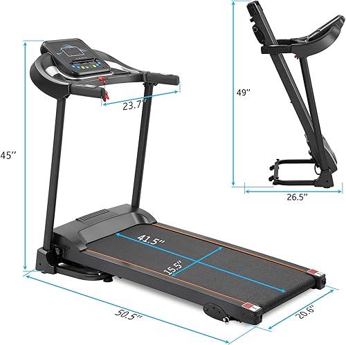 Miniatura 5 de Caminadora eléctrica plegable para hacer ejercicio, para apartamentos, hogar, oficina, correr, compacta, plegable, fácil montaje, 12 programas