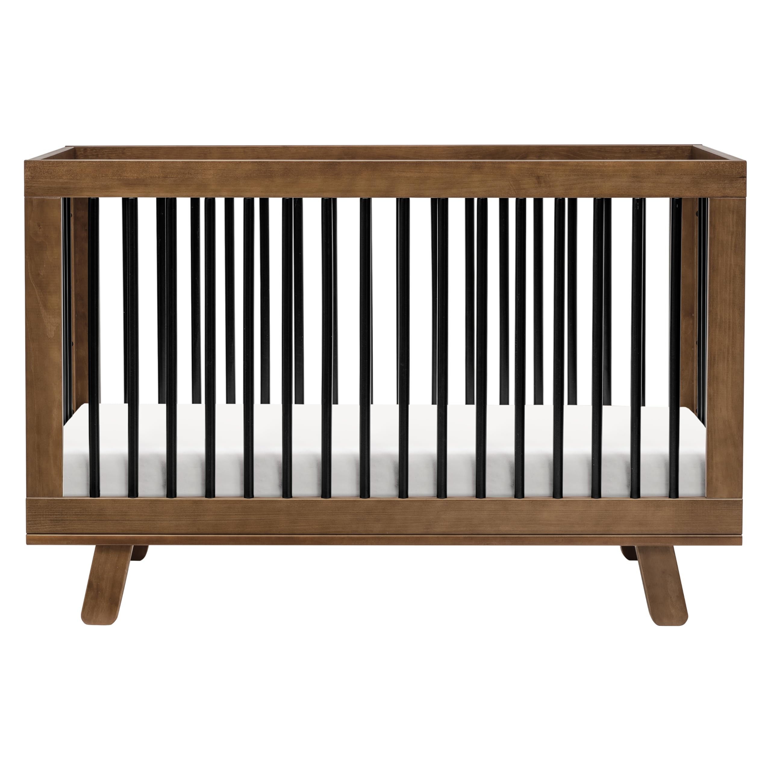 Babyletto Hudson 3-in-1 Convertible Baby Crib, Natural Walnut/Black
