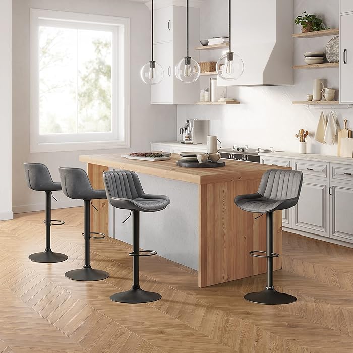 Buy Zouron Mid Century Modern Swivel Bar Stools for Kitchen Counter