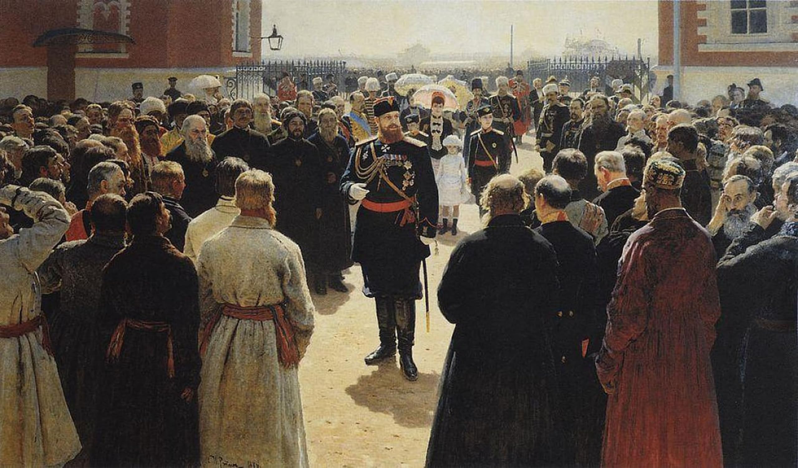 POSTERIIk Famous Modern Artwork Art Mural Aleksander Iii Receiving Rural District Elders in the Yard of Petrovsky Palaceese in Moscow by Ilya Efimovich Repin for Home Decor 60x90cm