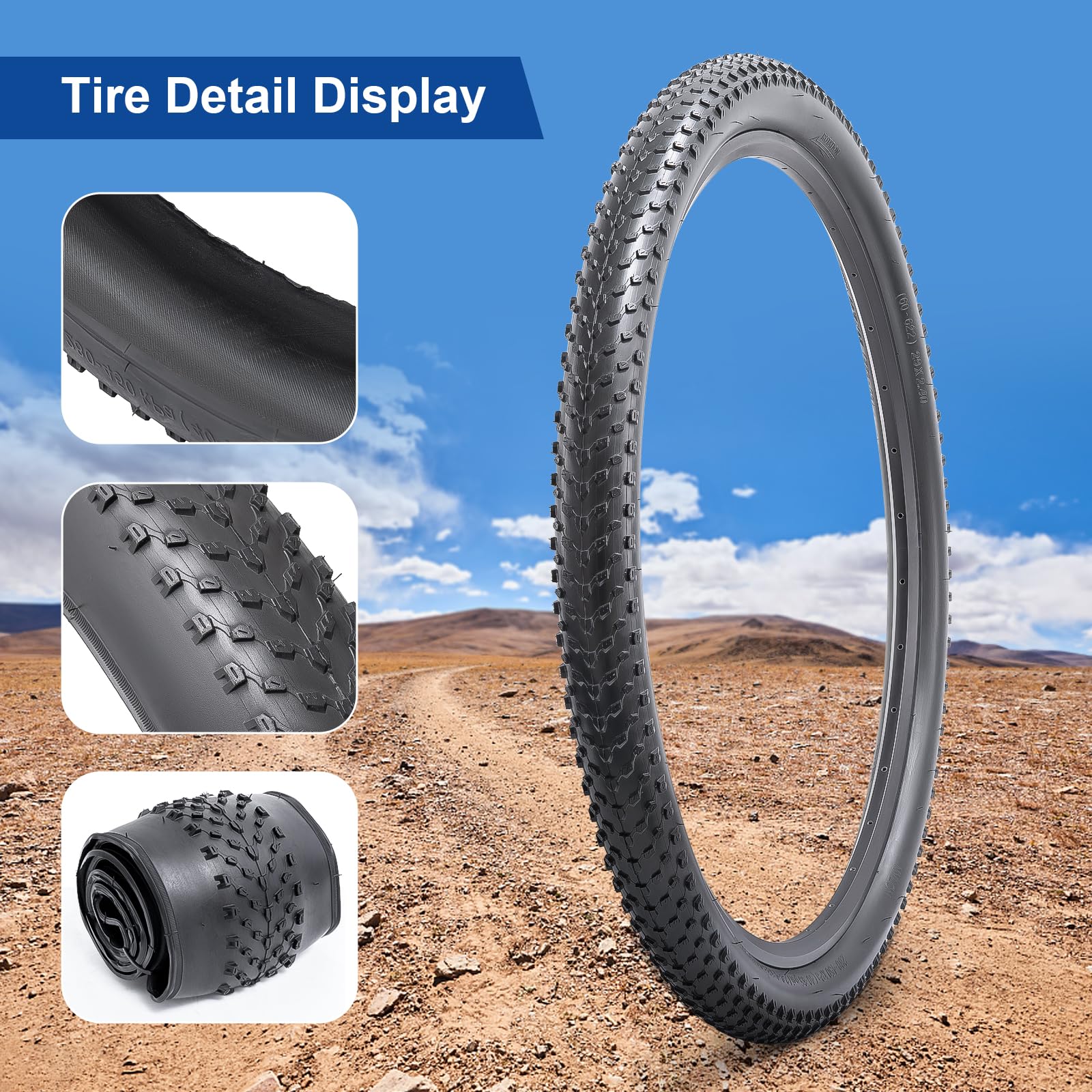 FengCan 29 x 2,40 banden 60-622 29 x 2,40 fietsband opvouwbaar, 29 inch banden geschikt voor 29 x 2,4 City/Mountain/Grave/racefiets, fietsbanden, reservewiel (een