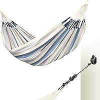Vista 29 de LA SIESTA Brisa Hamaca clásica, hecha a mano, resistente a la intemperie, resistente a roturas, hamaca para relajación interior y exterior