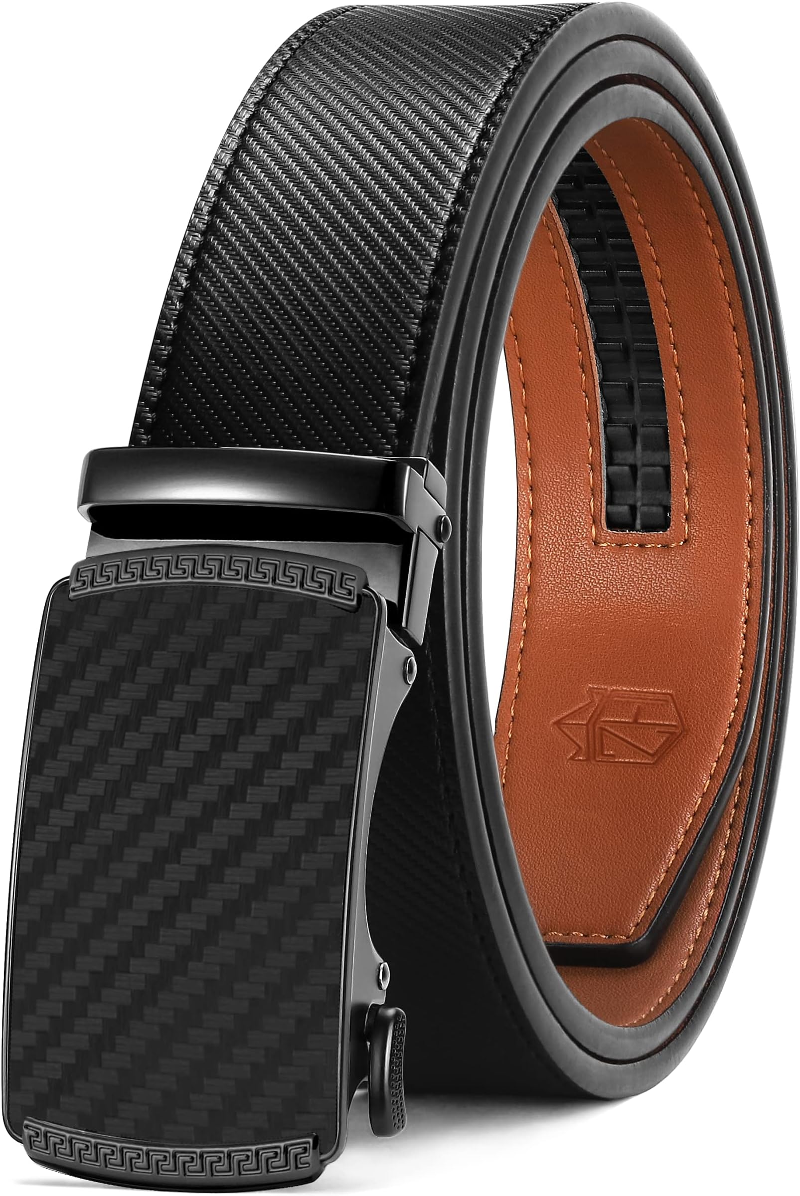 Zitahli Men's Belt,Ratchet Belt Dress with Premium Leather,Slide Belt with Easier Adjustable Automatic Buckle