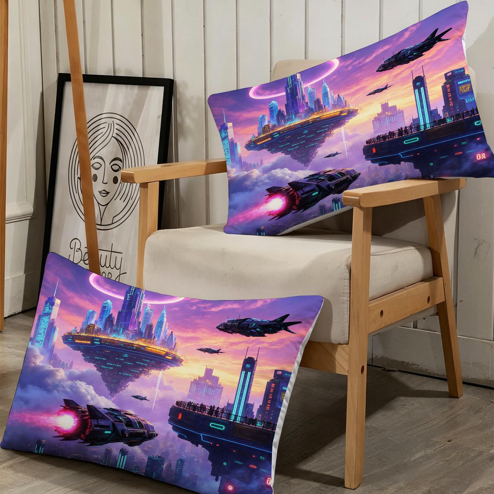 Funda Nórdica Cama 180, 240x260 cm Nave Espacial Morada, AQ2352 | 3D Estampado, con 2 Funda Almohada, con Cremallera Oculta, para Adultos Parejas, para Villa Dormitorio, Ligero Transpirable