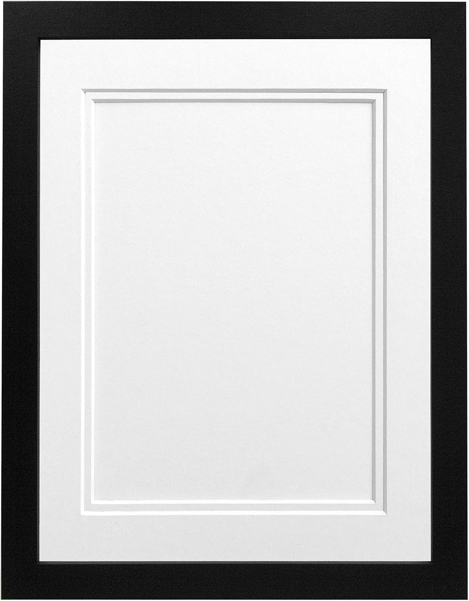 FRAMES BY POST H7 Picture, Photo and Poster Frame, Wood with Plastic Glass, Black with White and Black Double Mount, A2 Image Size A3 — view 3