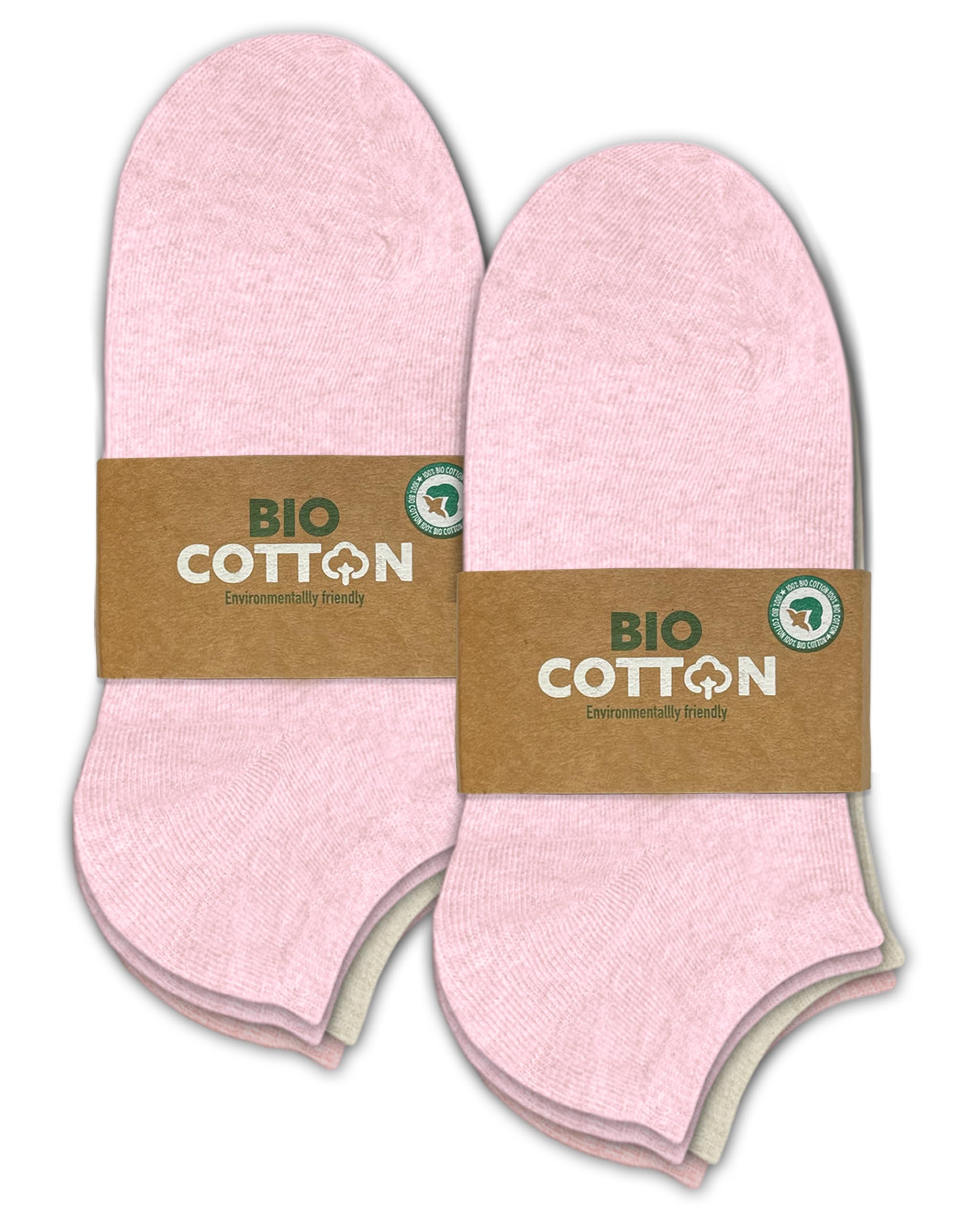 Mehrstrumpf Boys 8 Pairs (Multi-Pink) 8/12 Pairs Children 100% Organic Farming Sneaker Socks & Girls Without Seam (Model: Biolivia), 35-38